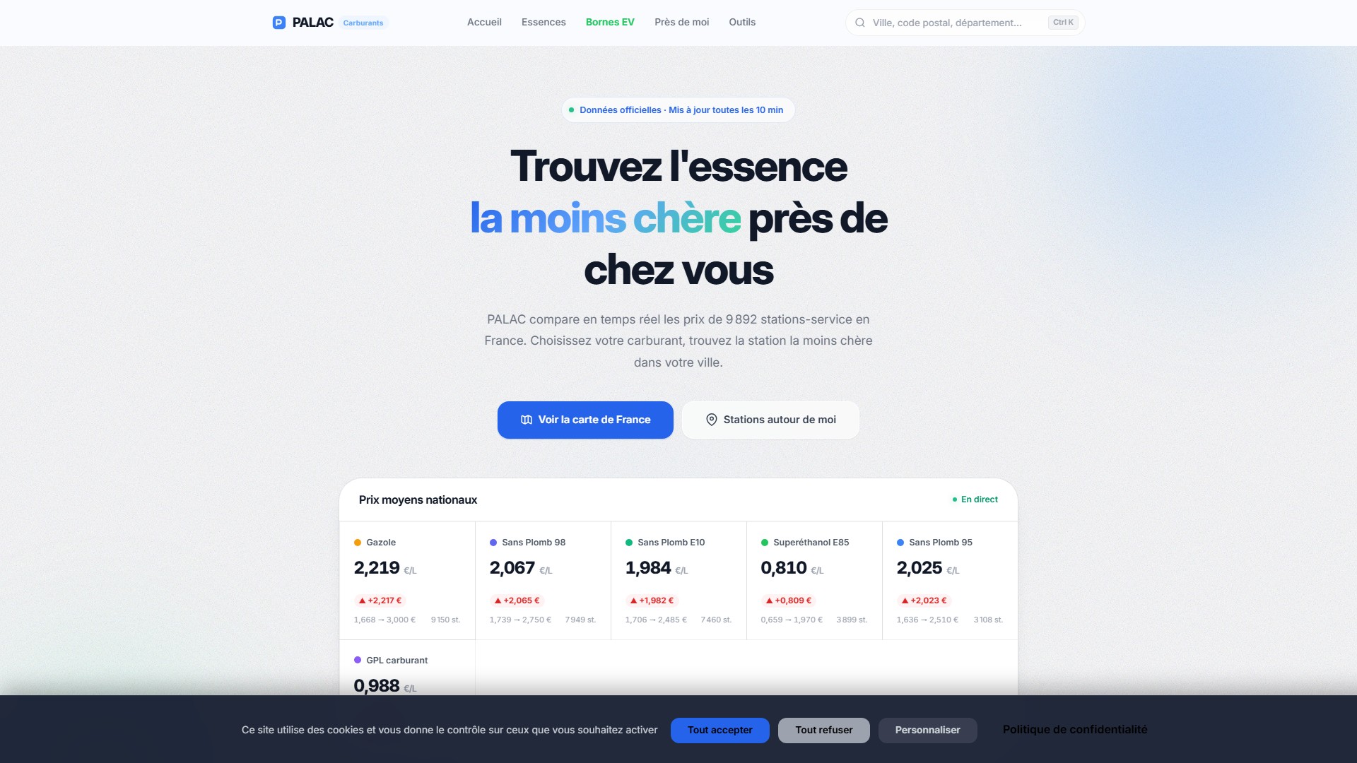 PALAC — Comparateur de prix carburants